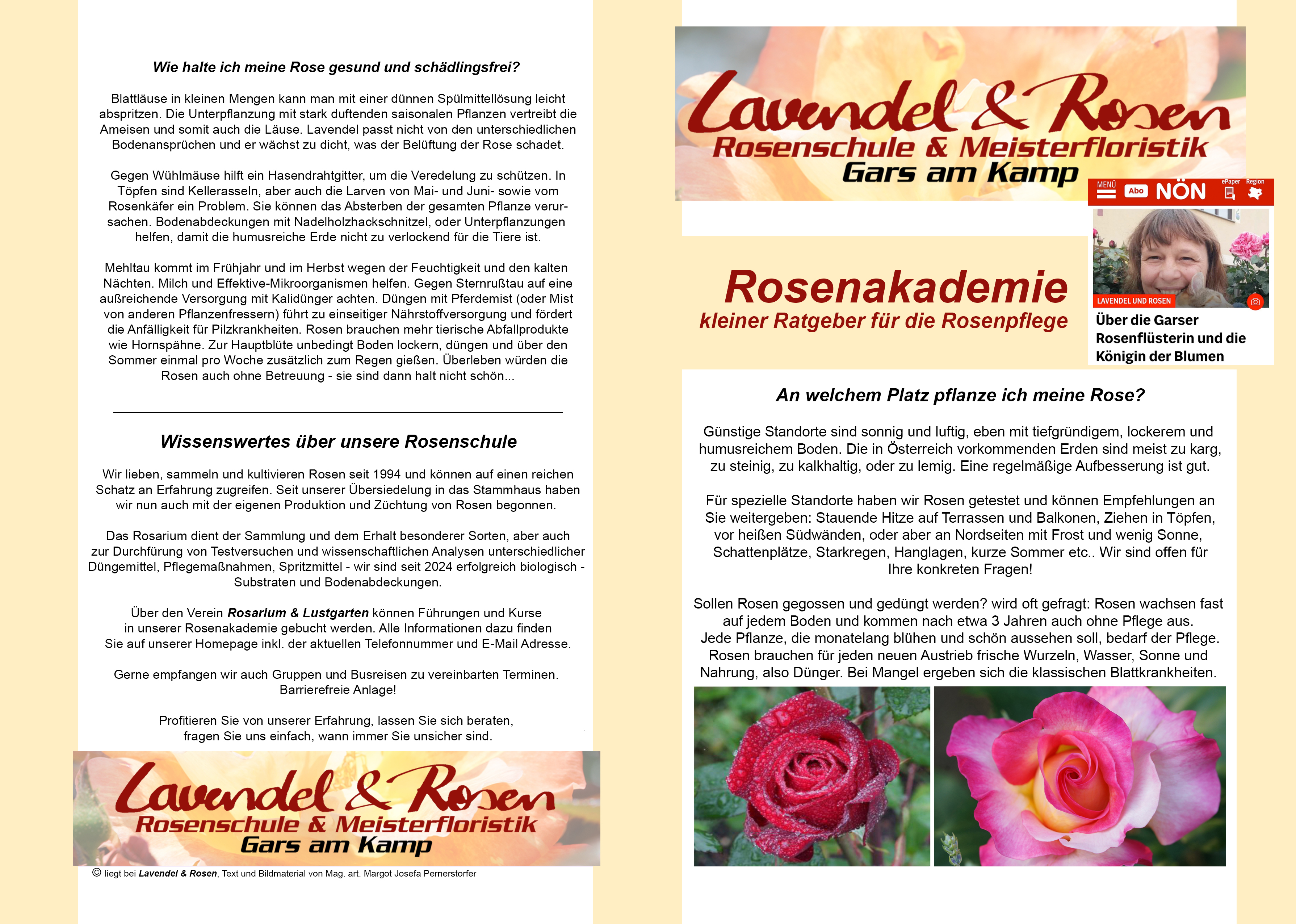 Rosenpflege Deckseite